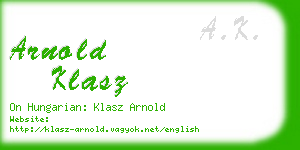 arnold klasz business card